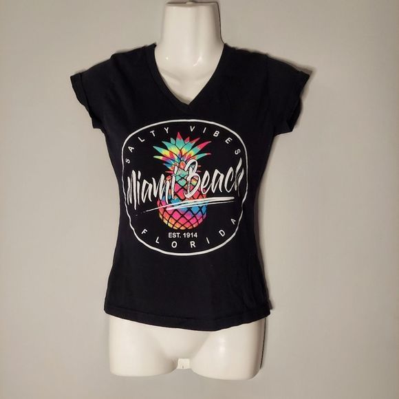 Miami Beach Salty Vibes Fitted Tee - Picture 1 of 4